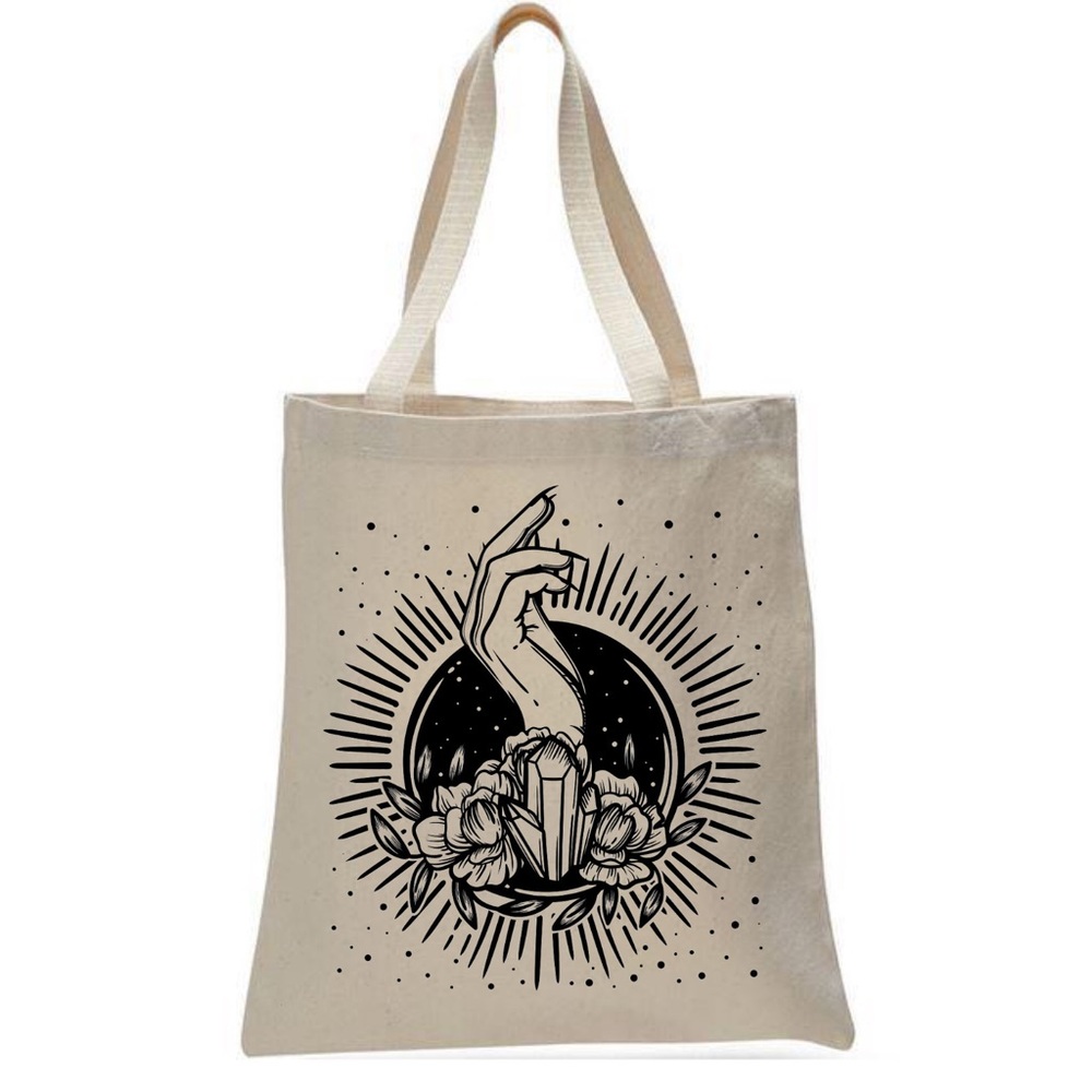 Crystal Floral Gypse Canvas Tote